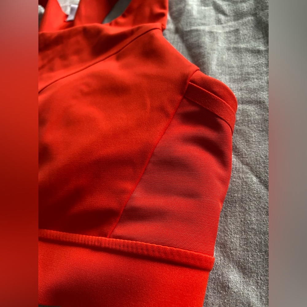 Red Brooks Running 3 Pocket Sports Bra